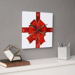 Glühende Weihnachtssperre Quadratische Wanduhr