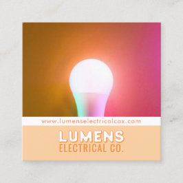 Glühende White Bulb Electrical Business Card Quadratische Visitenkarte