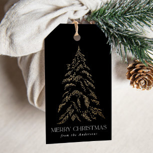 Glühende Winterpine Frohe Weihnachten Geschenkanhänger