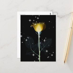 glühende X-Ray-Blume - gelb Postkarte