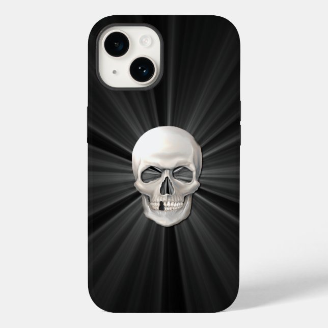 Glühender 3D-Skull Case-Mate iPhone 14 Hülle (Rückseite)