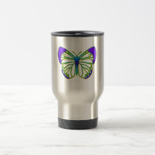 Glühender blauer Schmetterling Reisebecher