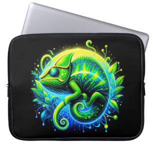 Glühender Chameleon, Augen fangende Neontiere Laptopschutzhülle