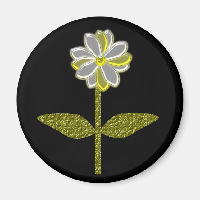 Glühender Daisy Blume Magnet (Vorne)