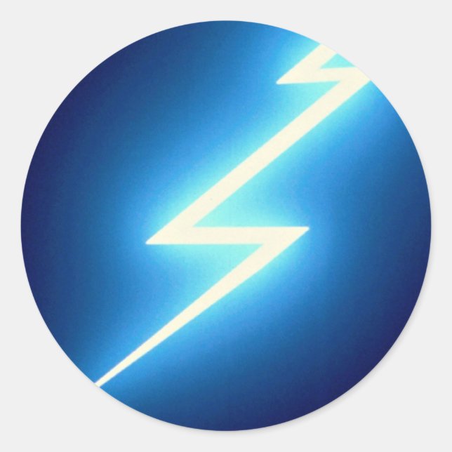 Glühender Donnerschlag über schwarzem Hintergrund Runder Aufkleber (Vorderseite)