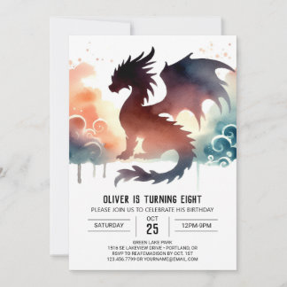 Glühender Dragon Geburtstag individuell anpassbar Einladung