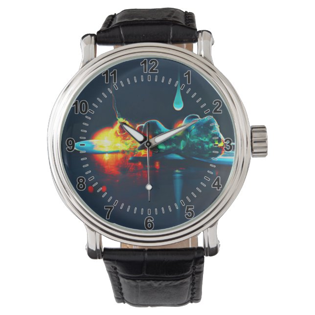 Glühender flüssiger Tropfen Armbanduhr (Vorderseite)