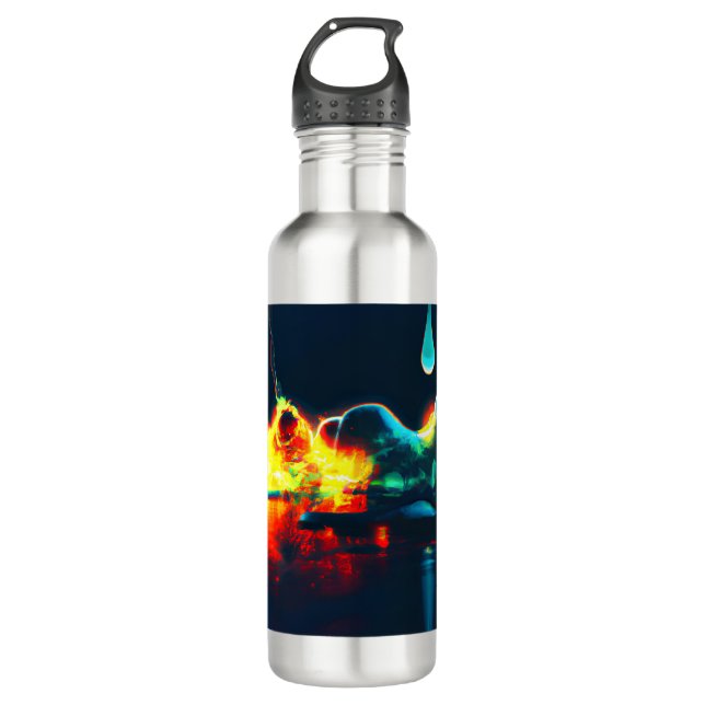 Glühender flüssiger Tropfen Edelstahlflasche (Vorderseite)