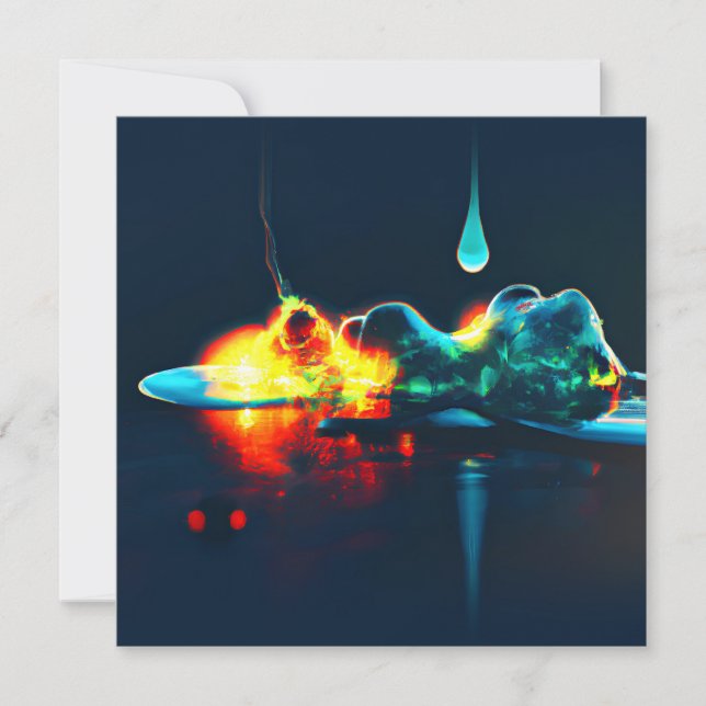 Glühender flüssiger Tropfen Einladung (Vorderseite)
