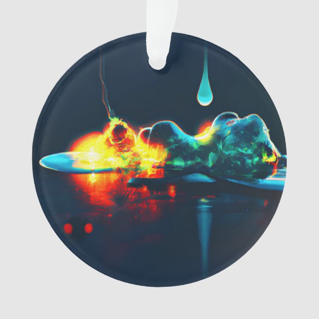 Glühender flüssiger Tropfen Ornament (Vorderseite)