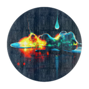 Glühender flüssiger Tropfen Schneidebrett