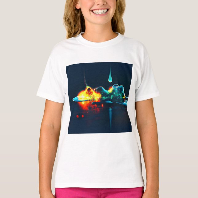 Glühender flüssiger Tropfen T-Shirt (Vorderseite)