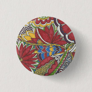 Glühender Gekritzel-Kunst-Knopf Button