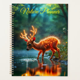 Glühender Hirschmagie-Waldtrunk Planer