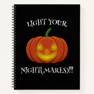 Glühender Jack-o'-Lantern - Licht in deine Albträu Notizbuch