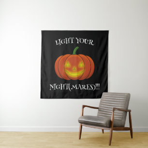 Glühender Jack-o'-Lantern - Licht in deine Albträu Wandteppich