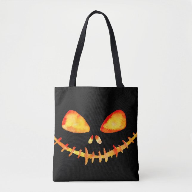 Glühender Jack O' Lantern Smile Tasche (Vorderseite)