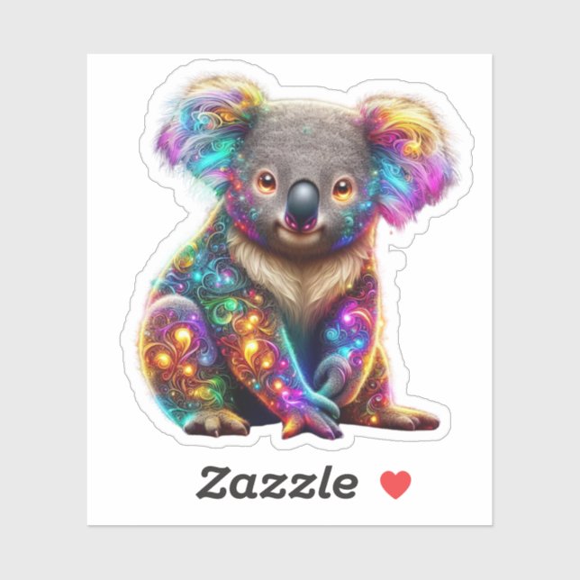 "Glühender Koala - Kunst der Wildnis Aufkleber (Blatt)
