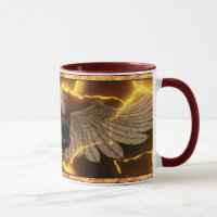Glühender Lava Winged Schädel