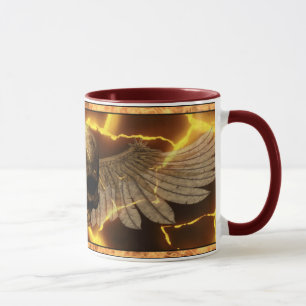 Glühender Lava Winged Schädel Tasse