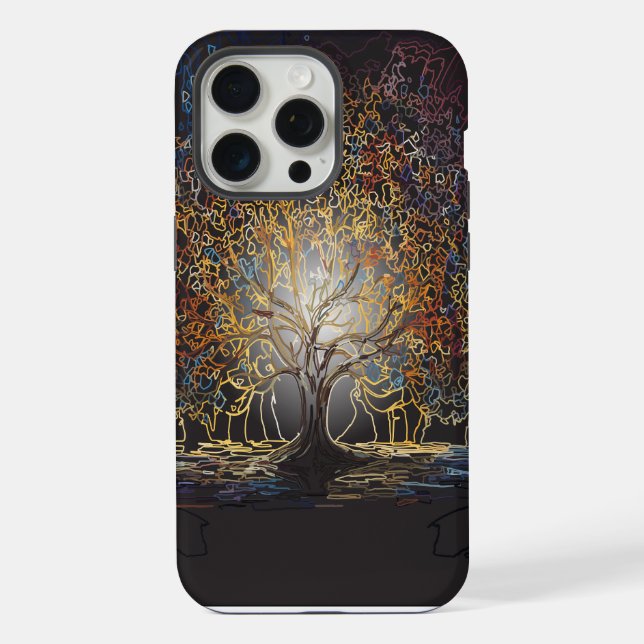 Glühender Lebensbaum iPhone 15 Pro Max Hülle (Rückseite)