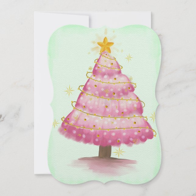 Glühender Pink Weihnachtsbaum (Vorderseite)