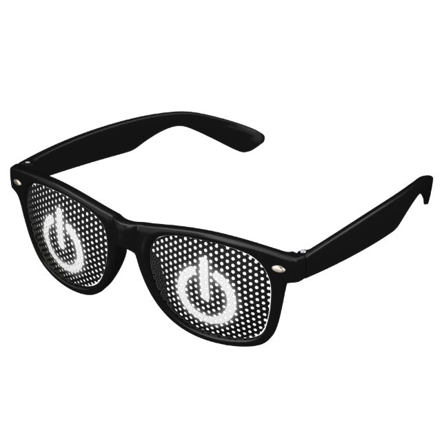 Glühender Power auf Symbolfunny Sonnenbrille (Schrägansicht)