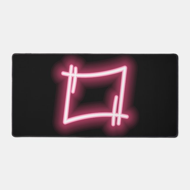 Glühender rosa Effekt auf schwarz Schreibtischunterlage (Vorderseite)