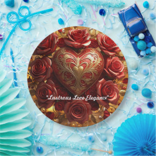 "Glühender Rose-Splendor" Pappteller