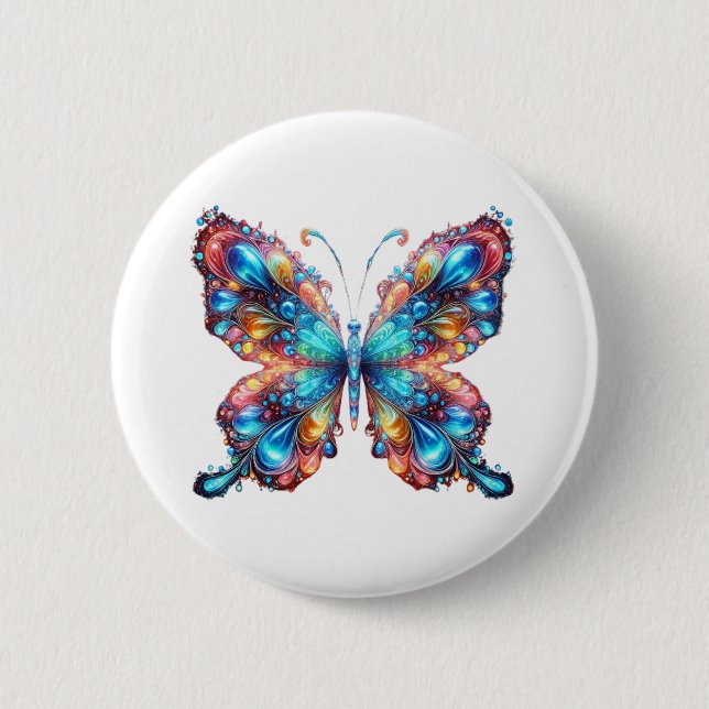 Glühender Schmetterling Button (Vorderseite)