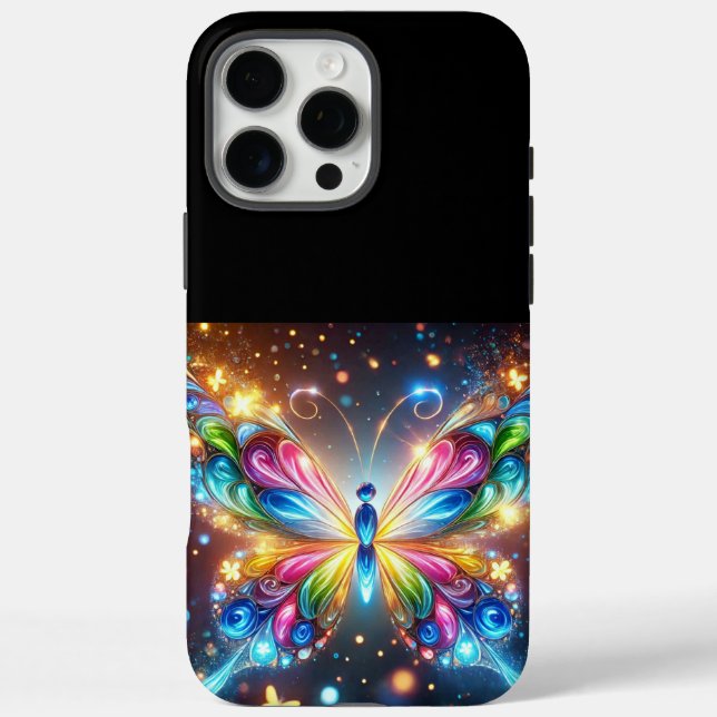 Glühender Schmetterling iPhone 16 Pro Max Hülle (Rückseite)