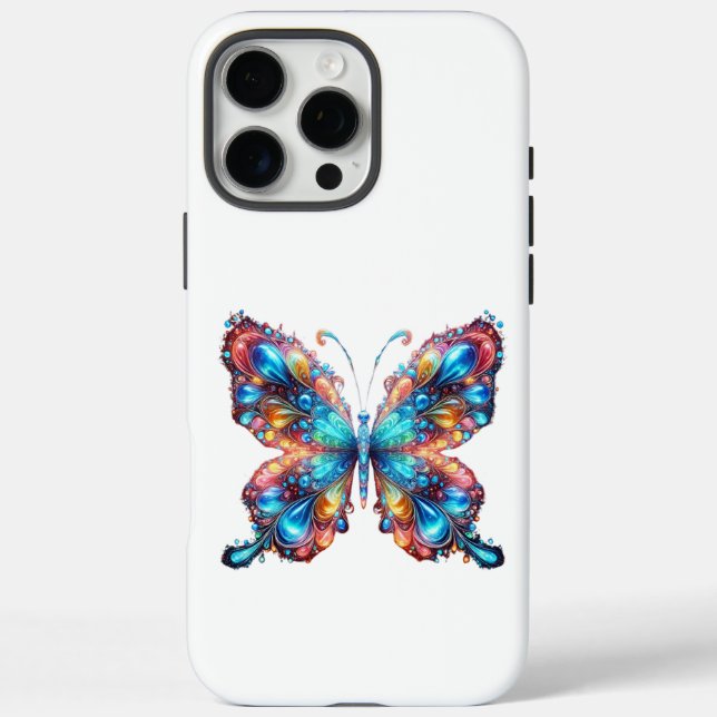 Glühender Schmetterling iPhone 16 Pro Max Hülle (Rückseite)