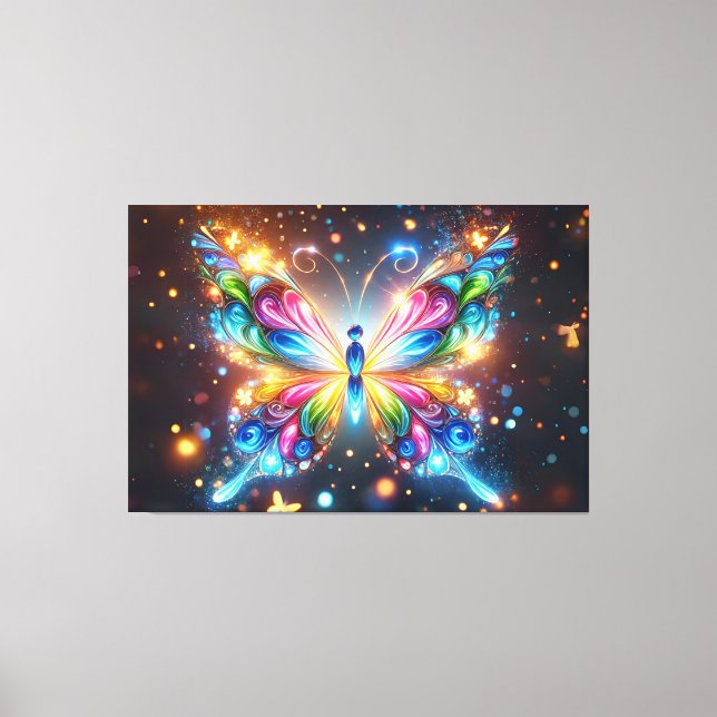 Glühender Schmetterling Leinwanddruck (Vorderseite)