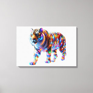 Glühender Tiger - Lebhafte Glaskunst Leinwanddruck