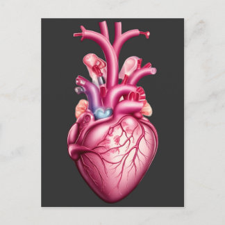 glühendes anatomisches Herz Postkarte