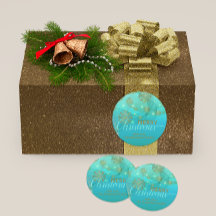 Glühendes Aquamarines Winterwonderland Frohe Weihn