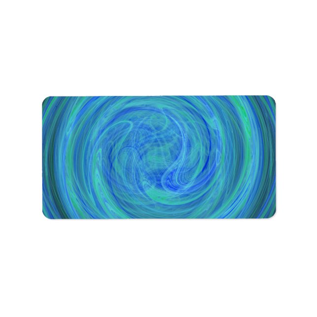 Glühendes blaues Sphere Orb Spiral Abstraktes Frak Adressaufkleber (Vorne)