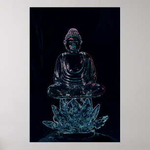 glühendes Buddha-Plakat Poster