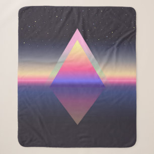 Glühendes Dreieck. Ätherum-Konzept. futuristische Sherpadecke