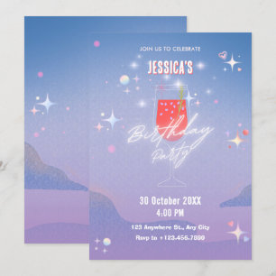 Glühendes Glas Cocktail Geburtstag Einladung