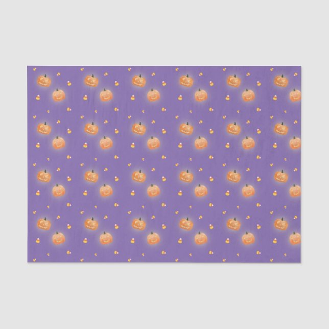 Glühendes Halloween-Tissue-Blatt aus Kürbislaterne Seidenpapier (Vorderseite)