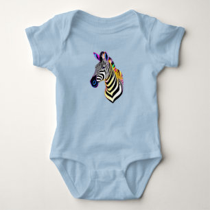 Glühendes Neon-Zebra Baby Strampler