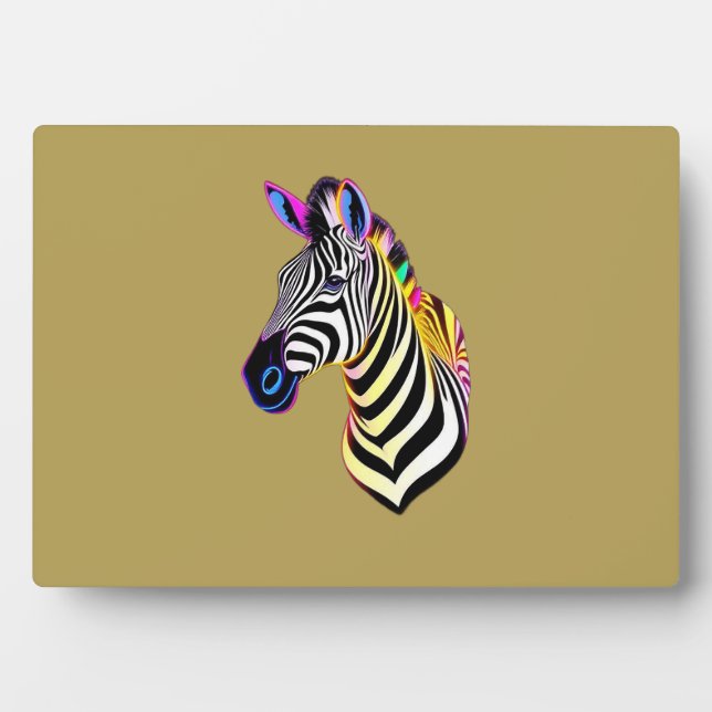Glühendes Neon-Zebra Fotoplatte (Vorderseite)