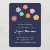 Glühendes Papier Lampen Geburtstag Mitternacht Bla