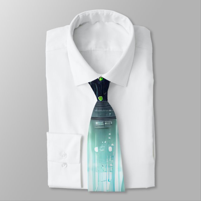 Glühendes Sci-Fi Synthetic Cyber Tech Glasfaser Krawatte (Gebunden)