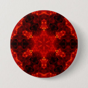 Glühendes Snowflake Orange Gradient Kaleidoskop Button