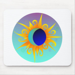 Glühendes Sunmoon Mousepad