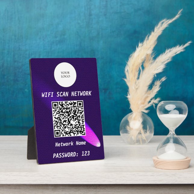 Glühendes violettes Leder Freies WLAN Scan- & QR-C Fotoplatte (Seite)