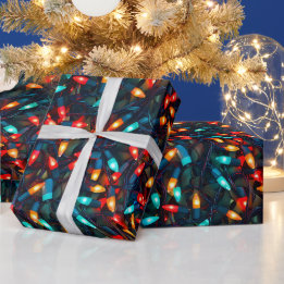 Glühendes Weihnachtslichtmuster Geschenkpapier