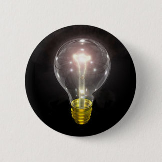 Glühlampe auf Schwarzem 3-Zoll-Aufflackern Button